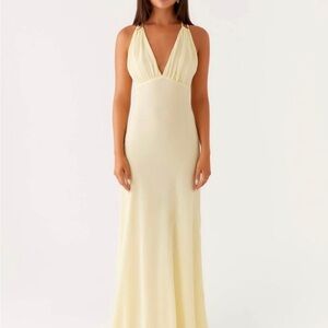 Peppermayo Cream Backless Maxi Dress